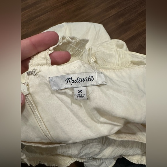 Madewell ruffle-strap empire dress in pearl ivory size 00 style# L8762 - Picture 2 of 8